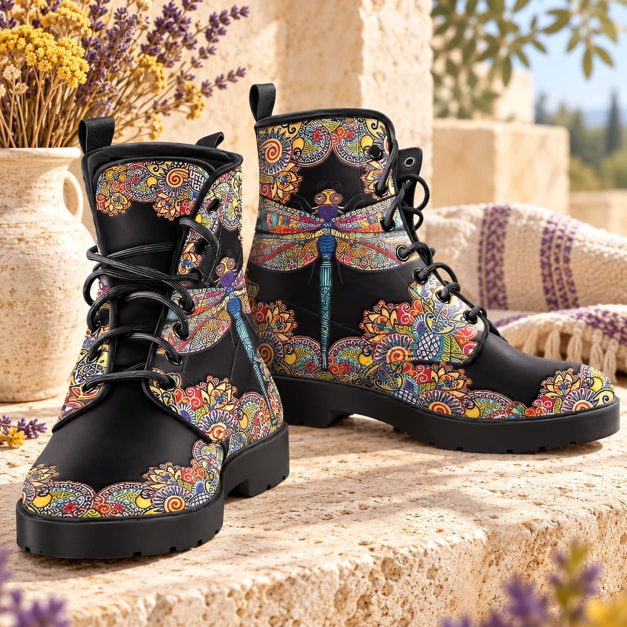 Bottine Hippie Fleurie Colorée