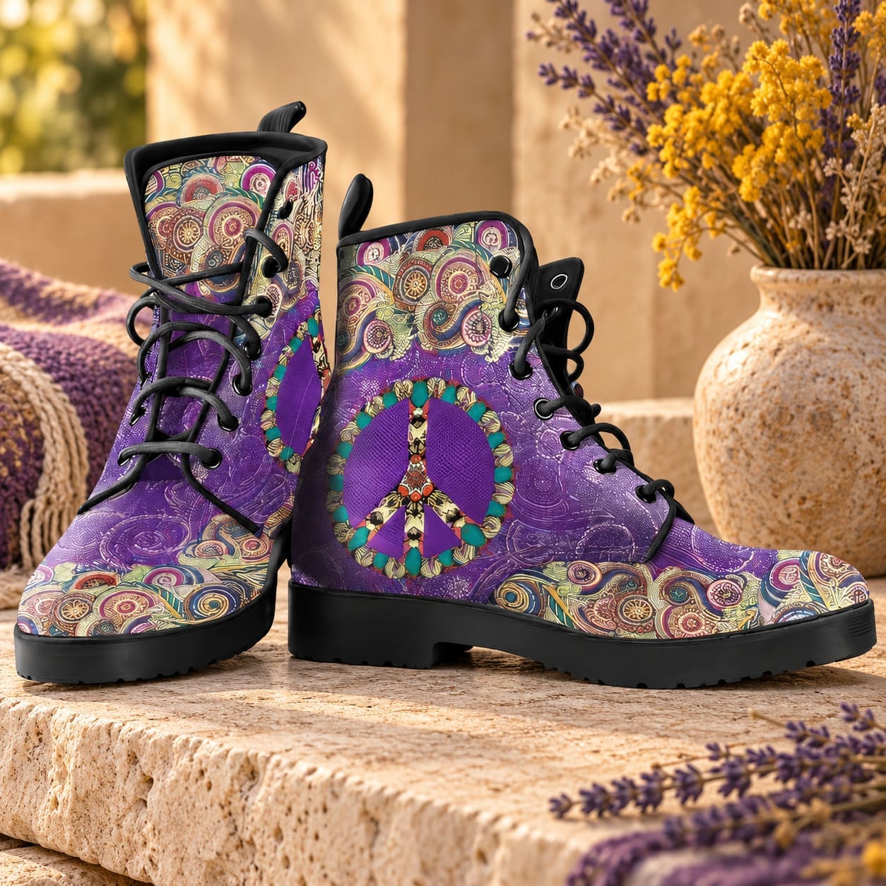 Bottines Peace And Love Violette