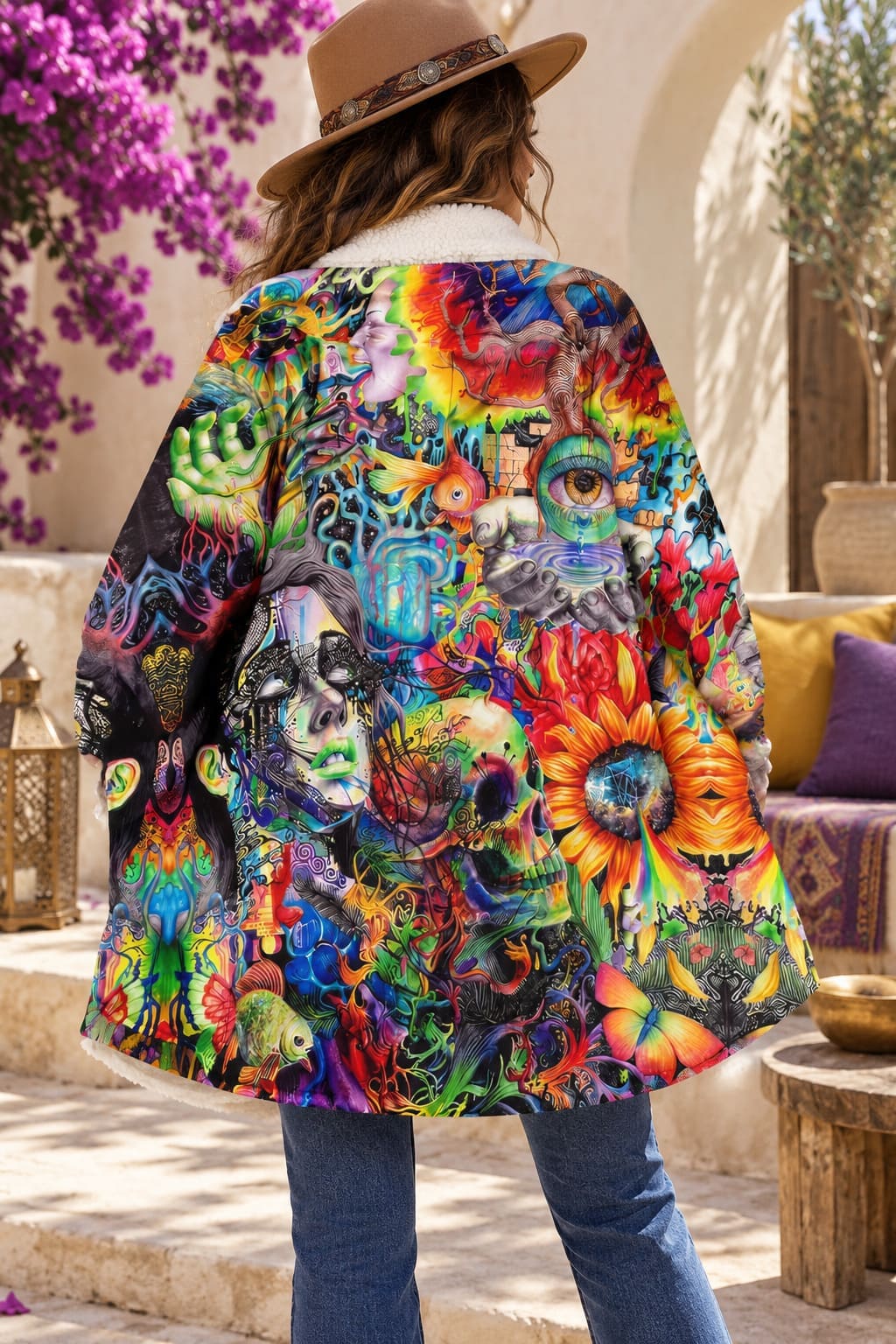 Manteau Hippie Homme - Motifs Psychédéliques