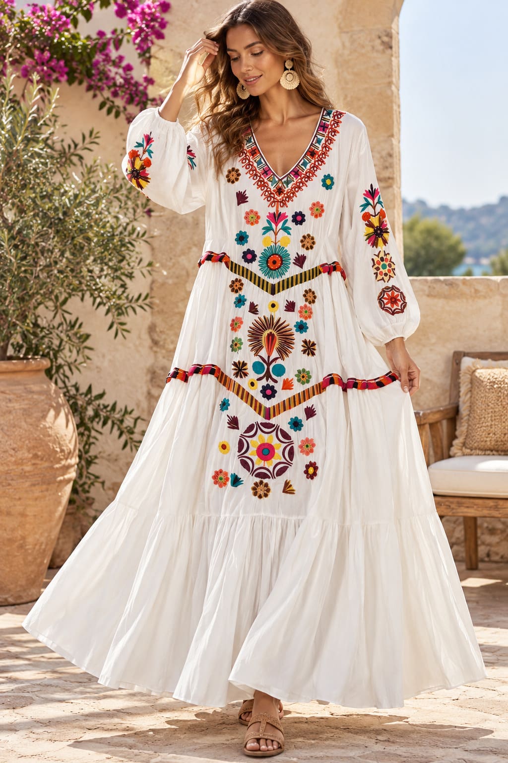 Robe Hippie Brodée Ethnique