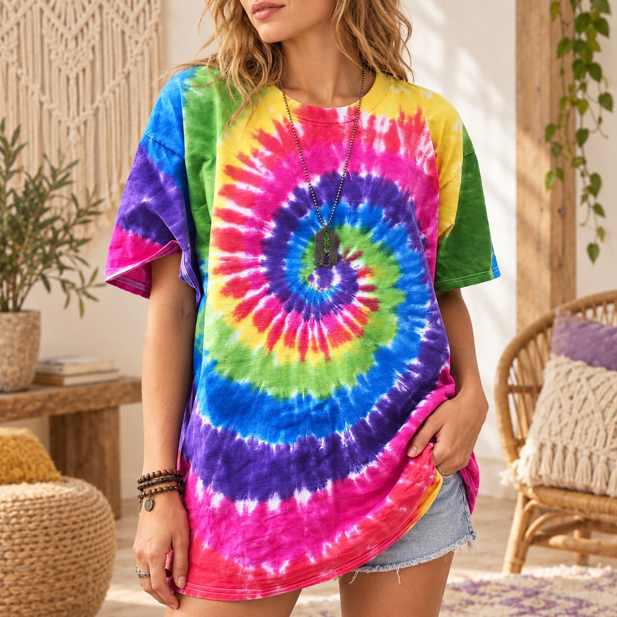 T-Shirt Hippie Spirale Psychédélique
