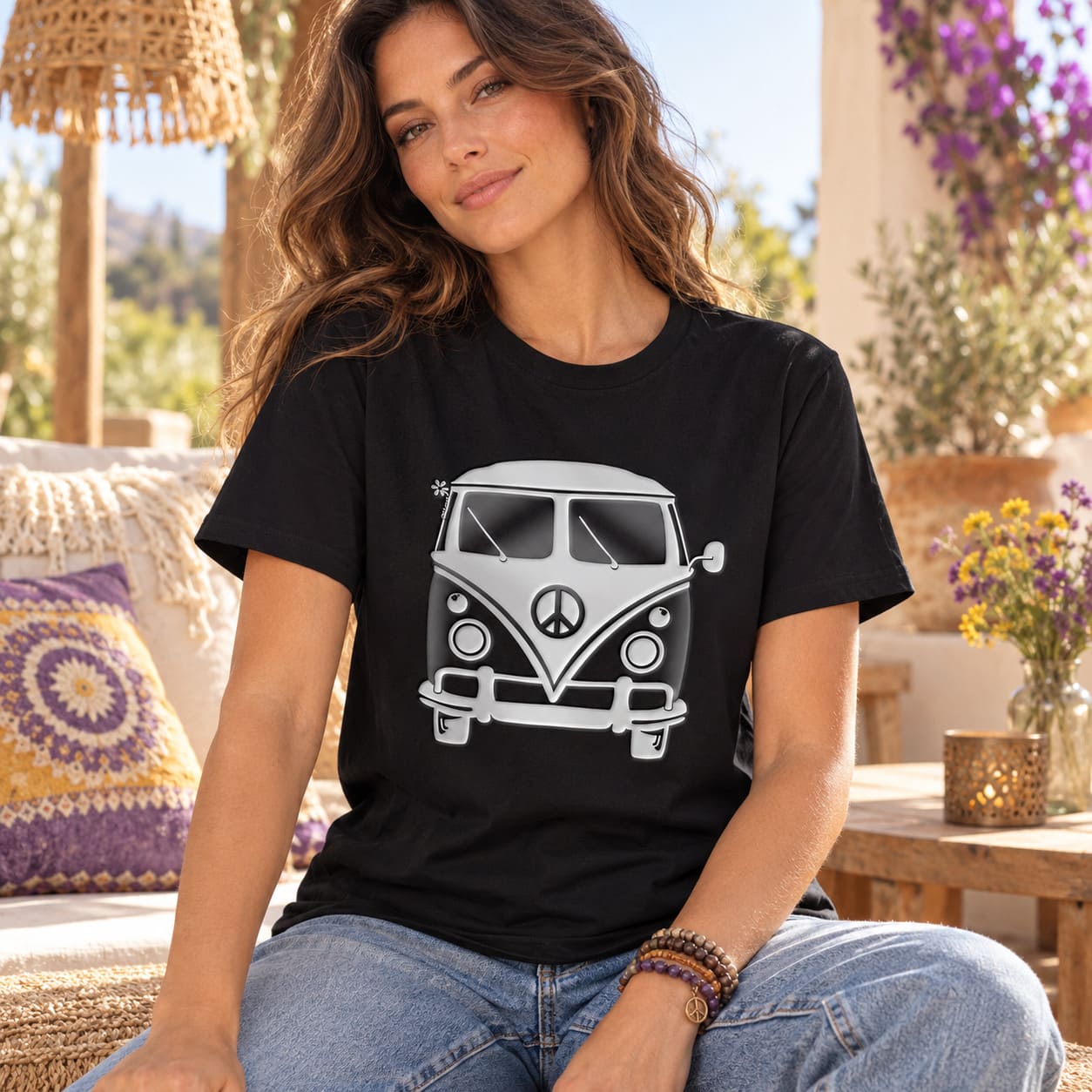 T-Shirt Noir Van Hippie