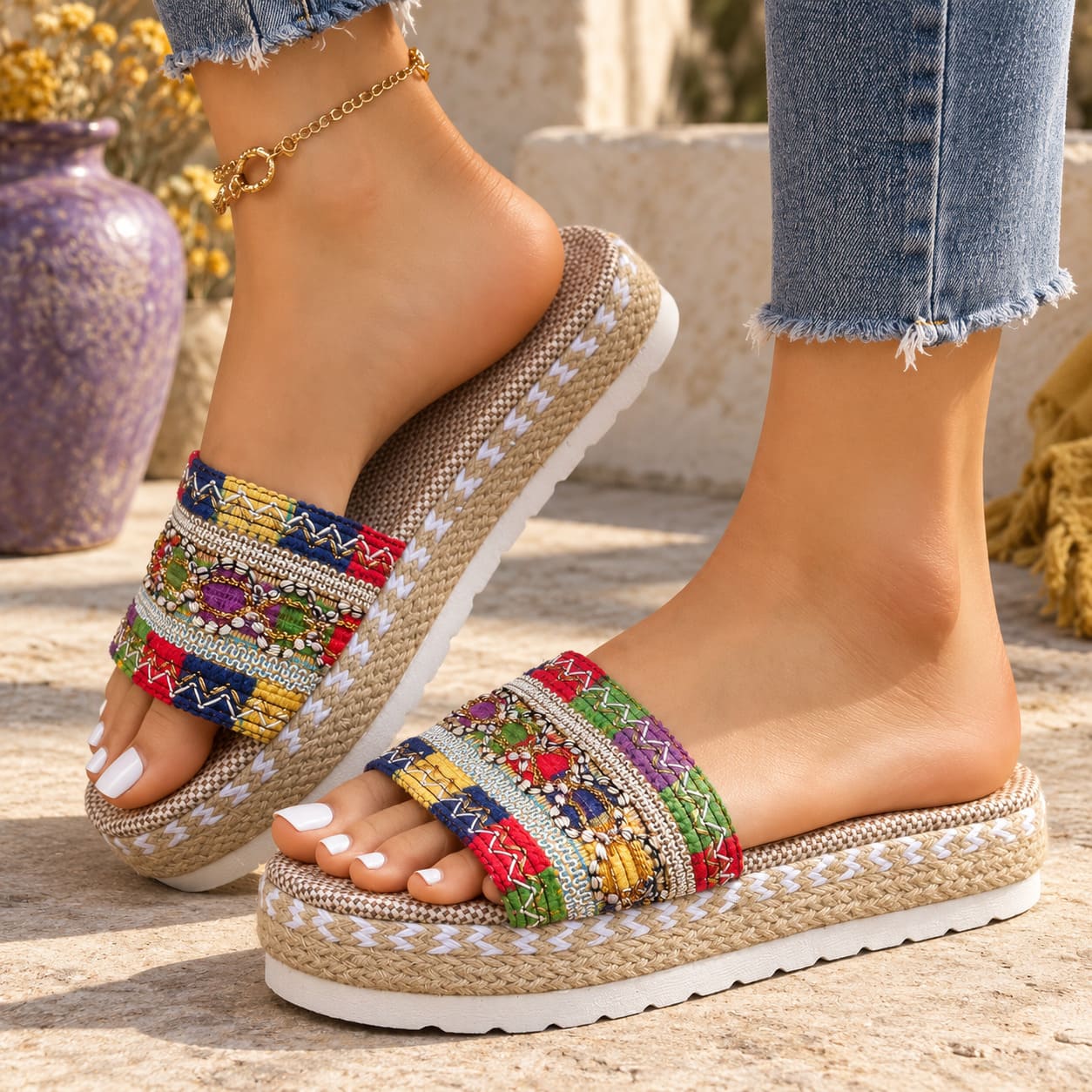 Sandale Hippie Semelle Haute