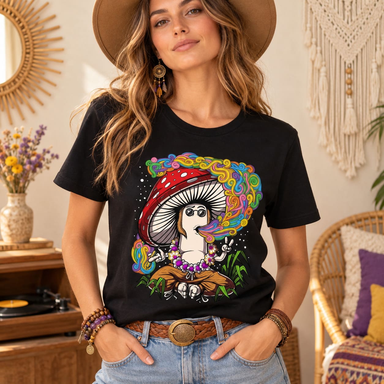 T-Shirt Champignon Hippie